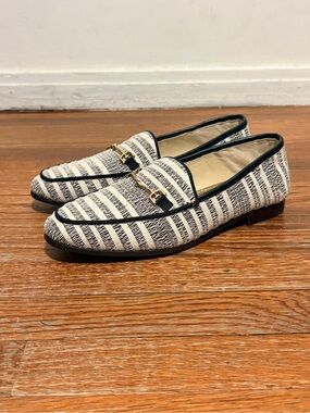 BRAND NEW Sam Edelman Black and White Striped Loafers